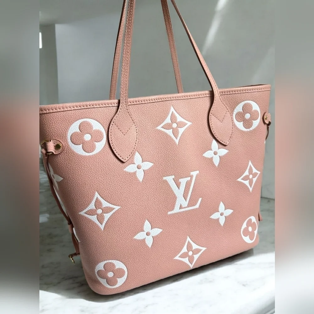 LV Empreinte Monogram Neverfull MM Trianon Pink Cream